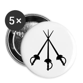3 Musketeers - Buttons large 2.2''/56 mm (5-pack) - white - Front