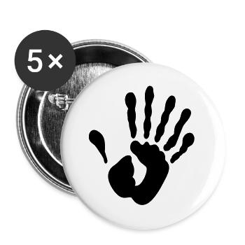 Alien Hand - Buttons groß 56 mm (5er Pack) - Weiß - Vorne