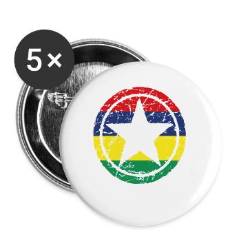 wurzeln liebe stern herz heimat Mauritius png - Buttons groß 56 mm (5er Pack) - Weiß - Vorne