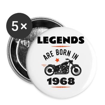 born in 1968 - Buttons groß 56 mm (5er Pack) - Weiß - Vorne