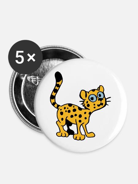 Baby Leopard - Buttons large 2.2''/56 mm (5-pack) - white