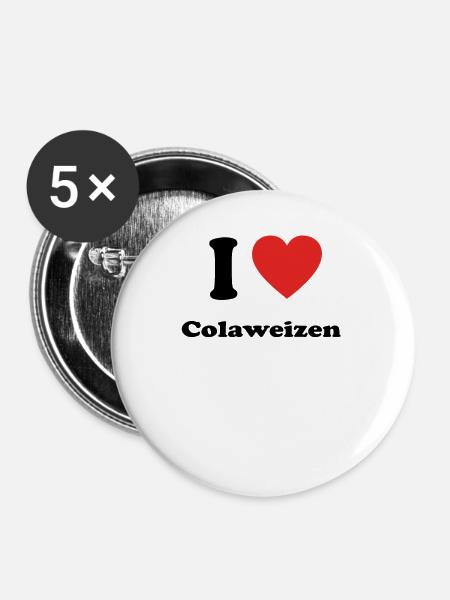 Bayern basst bayrisch bier Colaweizen - Buttons groß 56 mm (5er Pack) - Weiß