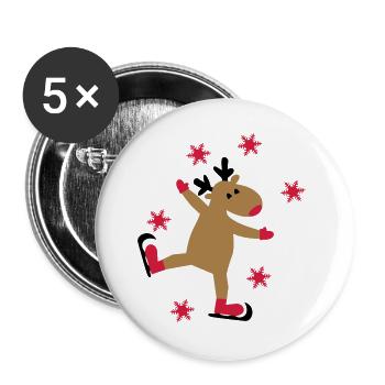 Weihnachten - Buttons groß 56 mm (5er Pack) - Weiß - Vorne