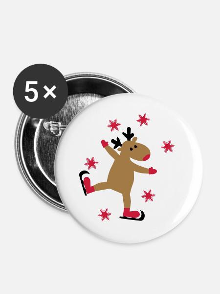 Christmas - Buttons large 2.2''/56 mm (5-pack) - white