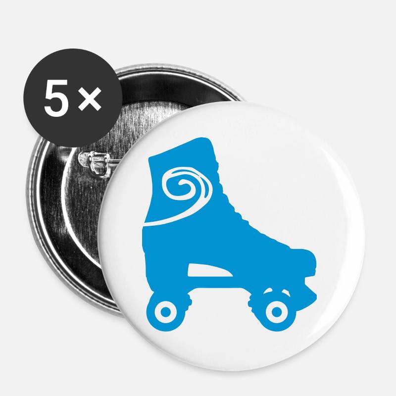 skates deco 1c / decorated roller skates / roller skates - Buttons large 2.2''/56 mm (5-pack) - white
