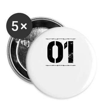 Équipe Club NOM Party Crew member jga malle 01 - Lot de 5 grands badges (56 mm) - blanc - Devant