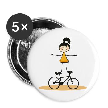 Cyclisme artistique, Cyclisme artistique, Cyclisme en salle, Fille - Lot de 5 grands badges (56 mm) - blanc - Devant