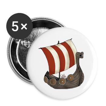Eriks Winkingerschiff - Buttons groß 56 mm (5er Pack) - Weiß - Vorne