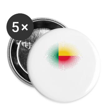 Heimatliebe heimat sonne schein flagge stolz Benin - Buttons groß 56 mm (5er Pack) - Weiß - Vorne
