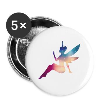 Elf fairy rainbow mythical creature colorful magic - Buttons large 2.2''/56 mm (5-pack) - white - Front