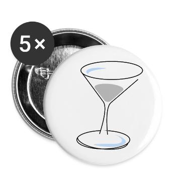 Glas - Buttons groß 56 mm (5er Pack) - Weiß - Vorne