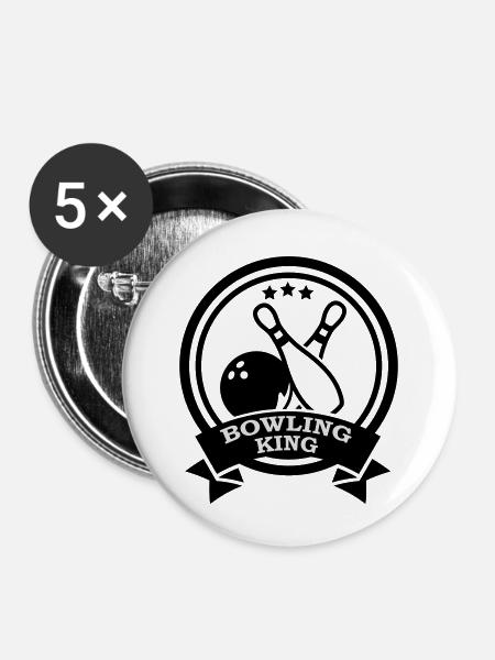 Bowling King - Buttons groß 56 mm (5er Pack) - Weiß