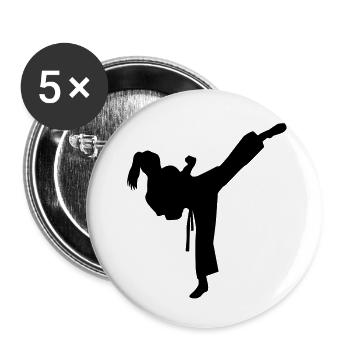 Karate female eu - Buttons large 2.2''/56 mm (5-pack) - white - Front