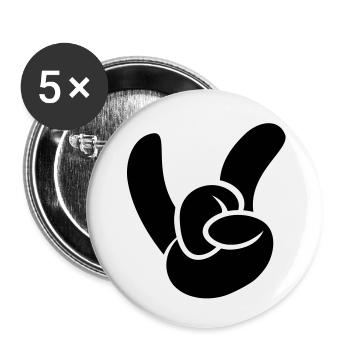 Rock on! - Lot de 5 grands badges (56 mm) - blanc - Devant