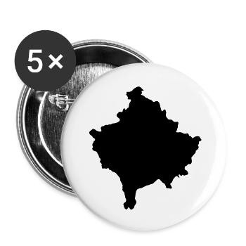 KOSOVO Map - Buttons groß 56 mm (5er Pack) - Weiß - Vorne