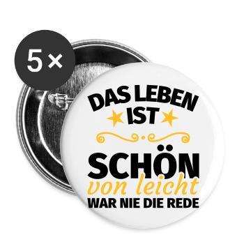 Lustiger spruch Leben Weisheit - Buttons groß 56 mm (5er Pack) - Weiß - Vorne