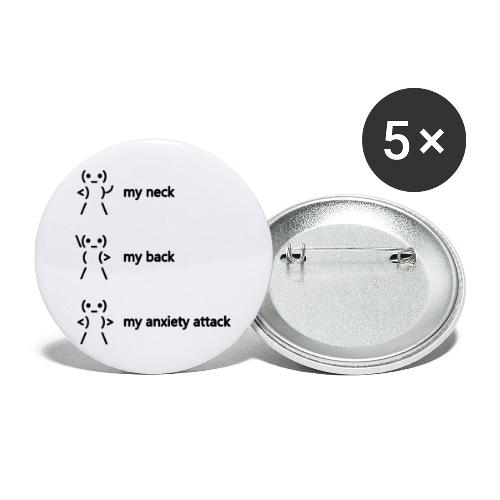neck back anxiety attack - Buttons large 2.2''/56 mm (5-pack)