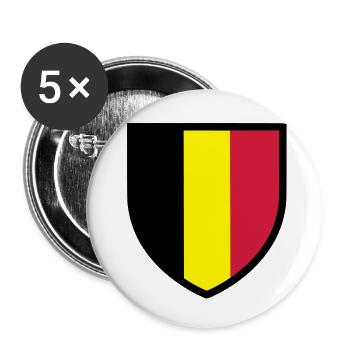 blason, écusson, drapeau belgique - belgie (T) - Lot de 5 grands badges (56 mm) - blanc - Devant