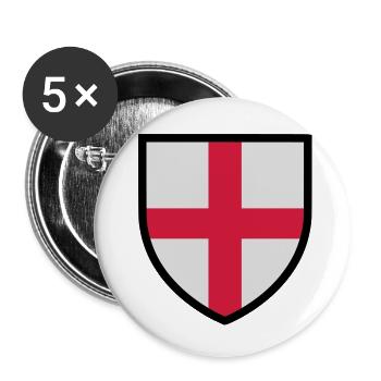 English coat of arms - blason Angleterre - England - Lot de 5 grands badges (56 mm) - blanc - Devant