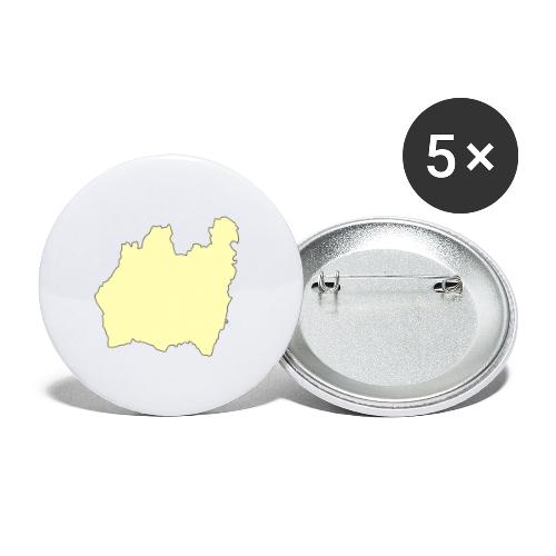 Småland gul - Stora knappar 56 mm (5-pack)
