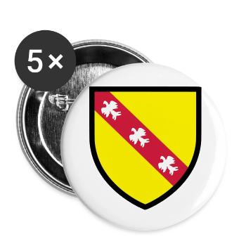 Blason Lorraine (T) - Lot de 5 grands badges (56 mm) - blanc - Devant