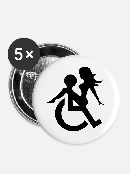 Rollstuhlfreund - Buttons groß 56 mm (5er Pack) - Weiß