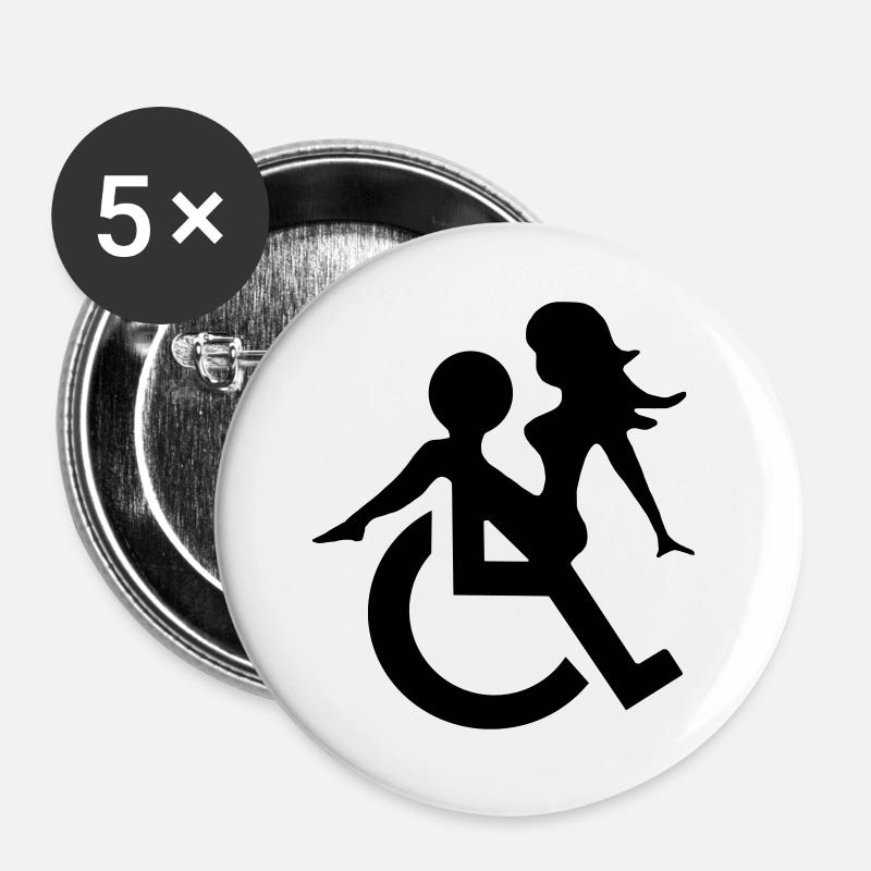 Wheelchairlove - Buttons large 2.2''/56 mm (5-pack) - white