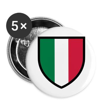Stemma Italia - blason Italie - Italia flag (T) - Lot de 5 grands badges (56 mm) - blanc - Devant