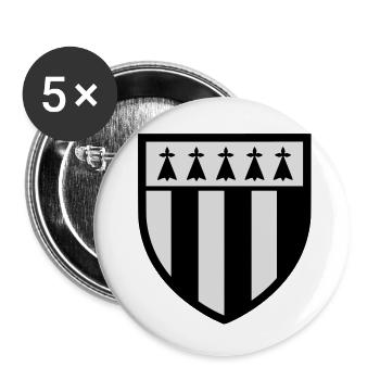 Blason Rennes (T) - Lot de 5 grands badges (56 mm) - blanc - Devant