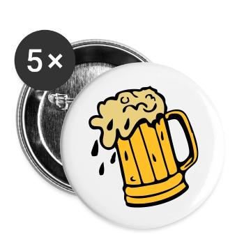 Bier Bier verre22032 - Buttons groß 56 mm (5er Pack) - Weiß - Vorne