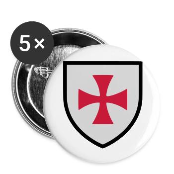 Blason croix de Malte (K) - Lot de 5 grands badges (56 mm) - blanc - Devant
