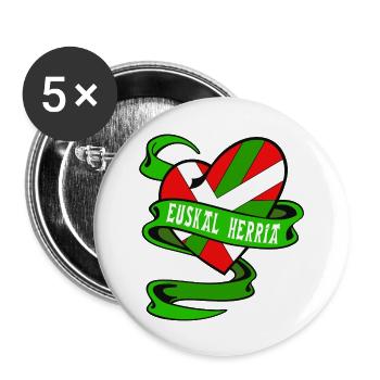 Baskische Herz ikurrina - Buttons groß 56 mm (5er Pack) - Weiß - Vorne