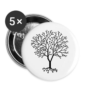 Computerplatinen - Baum aus Chips - Buttons groß 56 mm (5er Pack) - Weiß - Vorne