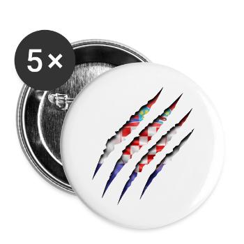 Kroatien Kralle - Buttons groß 56 mm (5er Pack) - Weiß - Vorne