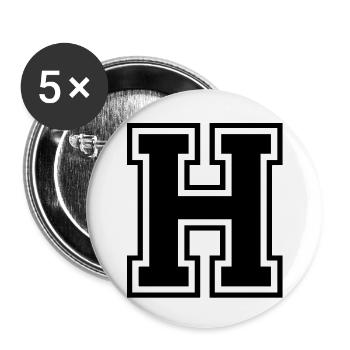 h - Buttons groß 56 mm (5er Pack) - Weiß - Vorne