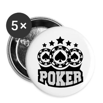poker_player_c2 - Lot de 5 grands badges (56 mm) - blanc - Devant