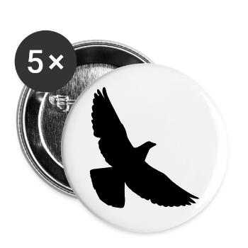 Taube - Buttons groß 56 mm (5er Pack) - Weiß - Vorne