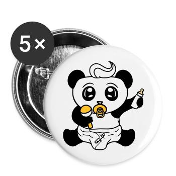 child baby rattle pacifier diaper little boy s - Buttons large 2.2''/56 mm (5-pack) - white - Front