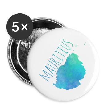 Mauritius - Buttons groß 56 mm (5er Pack) - Weiß - Vorne