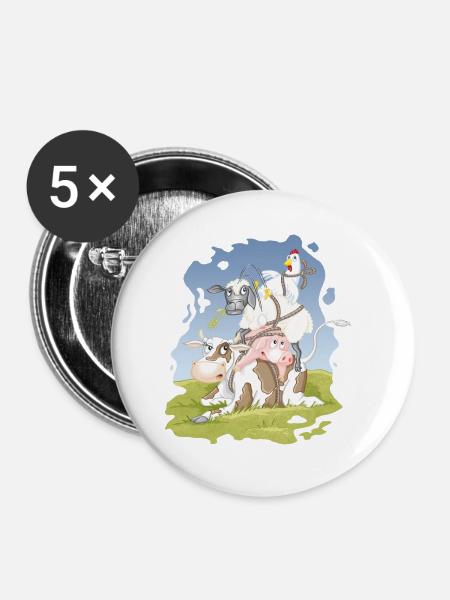 eierlegende Wollmilchsau - Buttons groß 56 mm (5er Pack) - Weiß