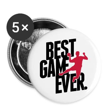 best game ever - handball - Buttons large 2.2''/56 mm (5-pack) - white - Front