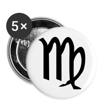 Vierge glyphes signes du zodiaque symbole - Lot de 5 grands badges (56 mm) - blanc - Devant
