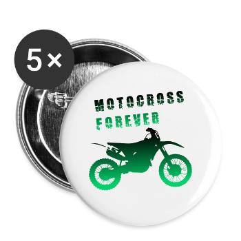 Motocross Forever / Motocross forever - Buttons large 2.2''/56 mm (5-pack) - white - Front