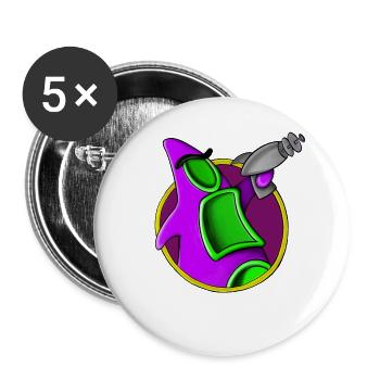 Alien pourpre avec tentacule - Lot de 5 grands badges (56 mm) - blanc - Devant