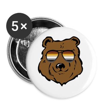 BEAR GAY LGBT PRIDE Communauté des ours - Lot de 5 grands badges (56 mm) - blanc - Devant