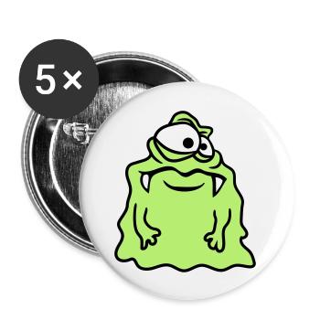glibber mucus disgusting slimy face head mons - Buttons large 2.2''/56 mm (5-pack) - white - Front