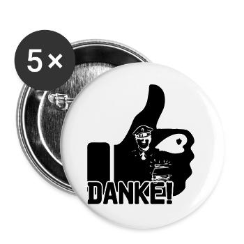 Danke Polizei Polizist Polizisten Spruch Geschenk - Buttons groß 56 mm (5er Pack) - Weiß - Vorne