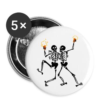 Skelette tun java - Buttons groß 56 mm (5er Pack) - Weiß - Vorne