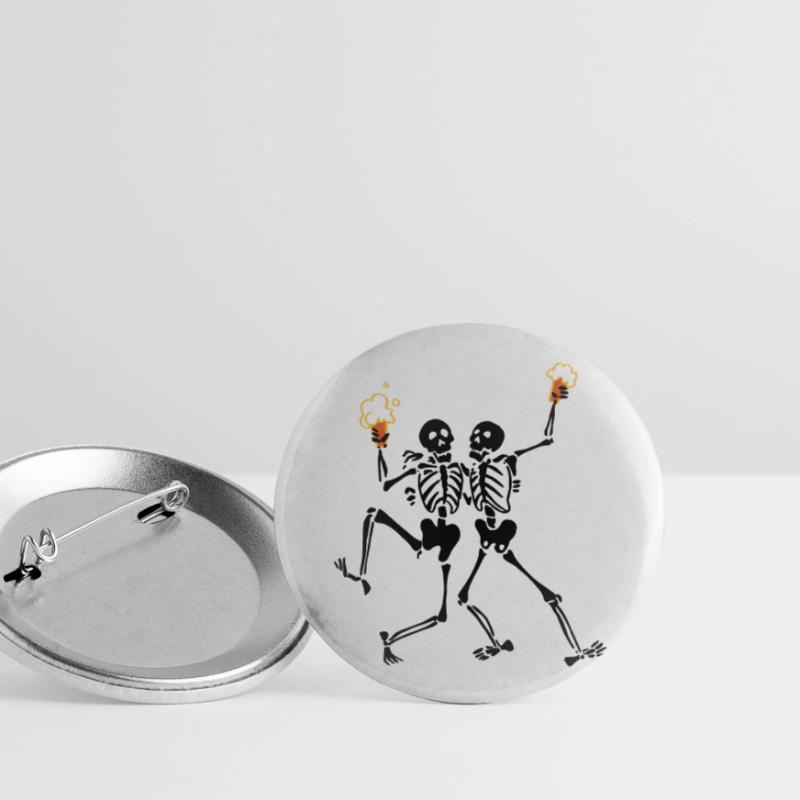 Skeletons doing java Buttons large 2.2''/56 mm (5-pack)