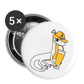 eidechse bier bayern alkohol saufen pa - Buttons groß 56 mm (5er Pack) - Weiß - Vorne